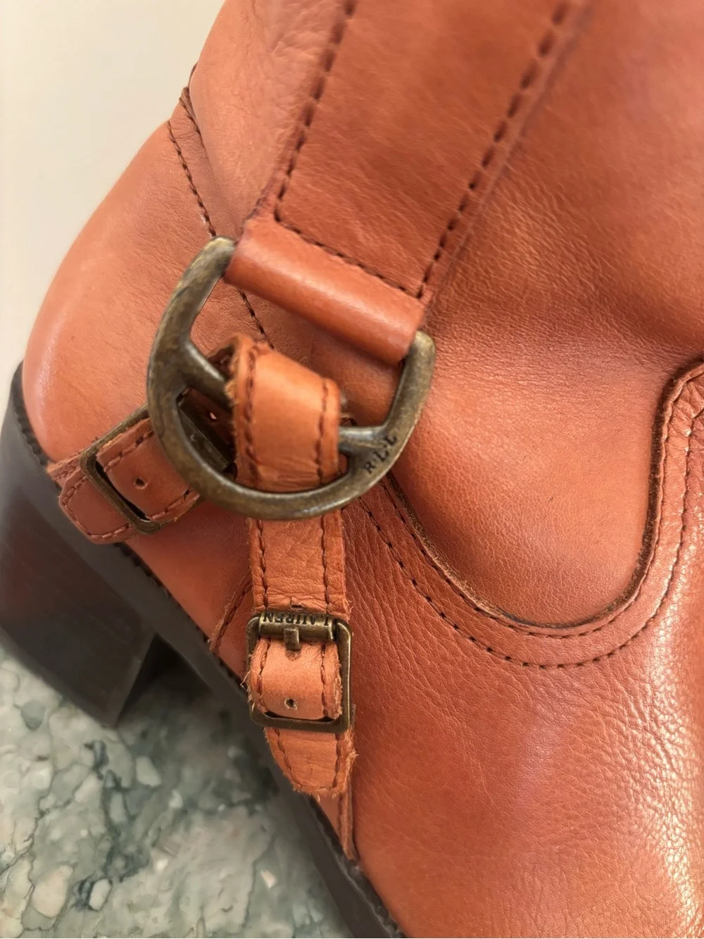 Ralph Lauren Tall Women's Riding Boots in Cognac Leather size 6B